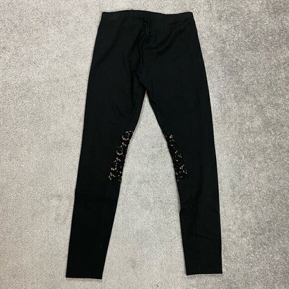 7 for all Mankind Women Medium Black Embroidered Lace Wool Pull on Leggings NWOT - Picture 3 of 8